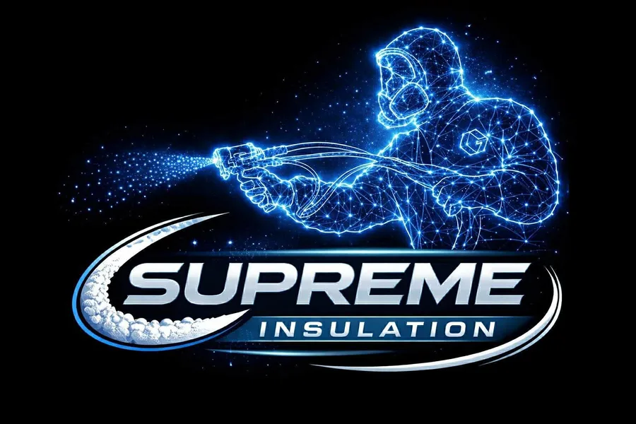 Supreme Insulation logo - futuristic insulation specialist spraying foam